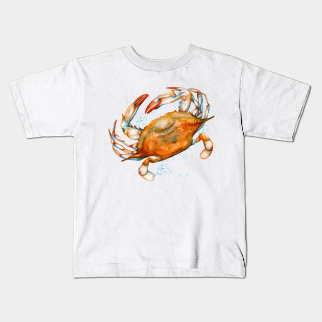 Watercolor soft shell crab Kids T-Shirt by AmandaDilworth